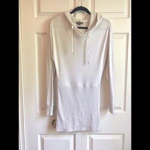 EXPRESS Ribbed Bottom Hooded Sweatshirt Dress